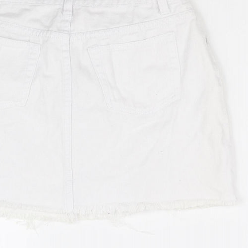 Boohoo Womens White   A-Line Skirt Size 8