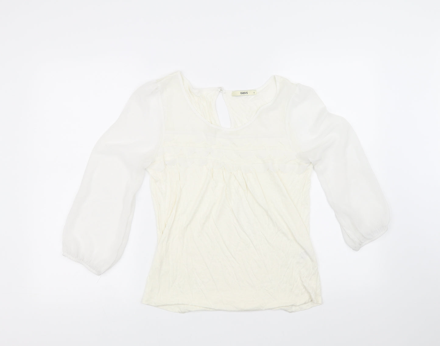 Oasis Womens White   Basic T-Shirt Size 8