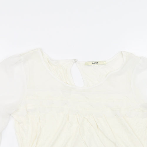 Oasis Womens White   Basic T-Shirt Size 8