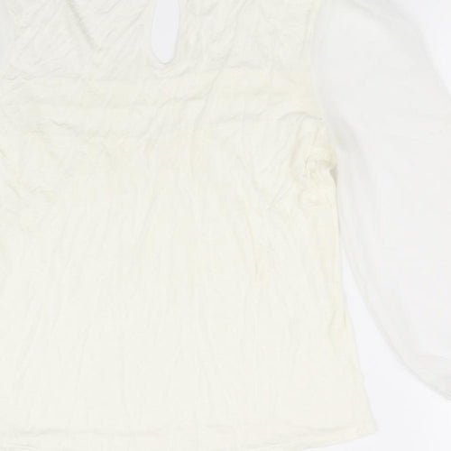 Oasis Womens White   Basic T-Shirt Size 8