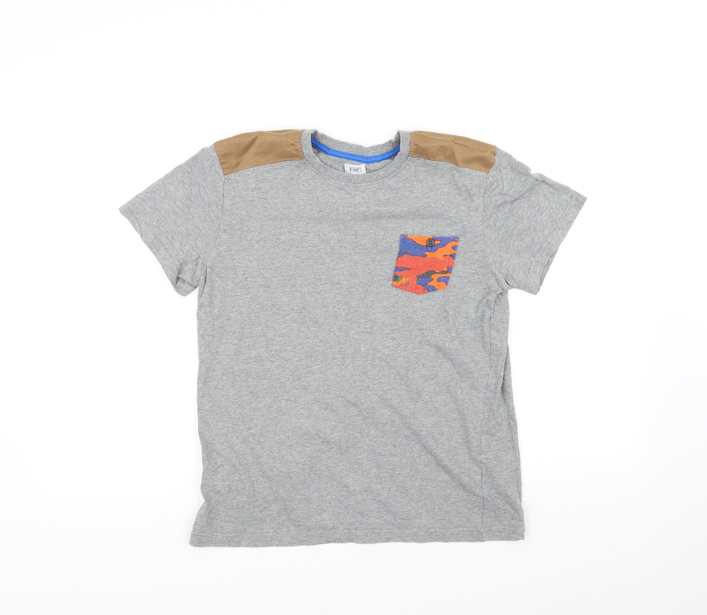 F&F Boys Grey   Basic T-Shirt Size 12-13 Years