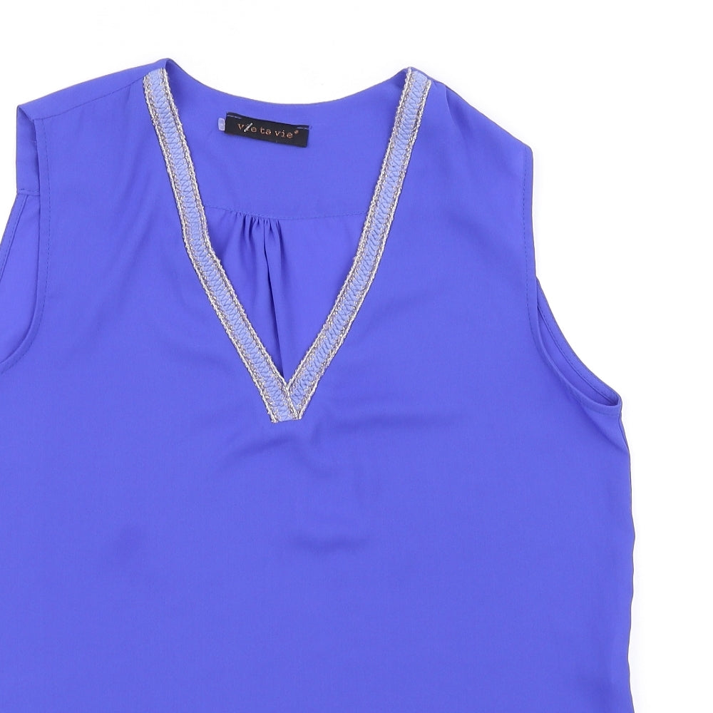 vie ta vie Womens Blue   Basic Blouse Size M