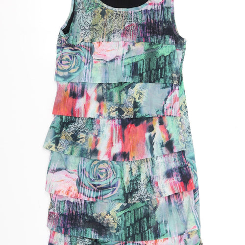 Yest Womens Green Floral  A-Line  Size S