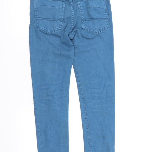 F&F Boys Blue Ikat  Straight Jeans Size 9-10 Years - washable mark on front