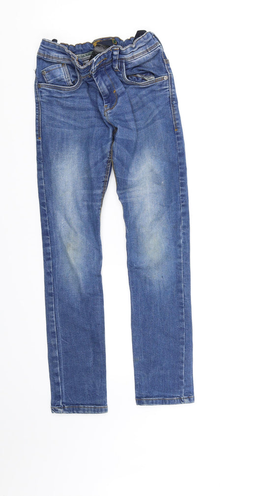 Front view of Next girls’ blue straight jeans, size 10, years