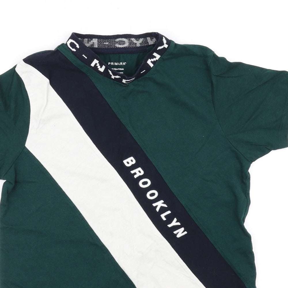 Primark Boys Green   Basic T-Shirt Size 11-12 Years
