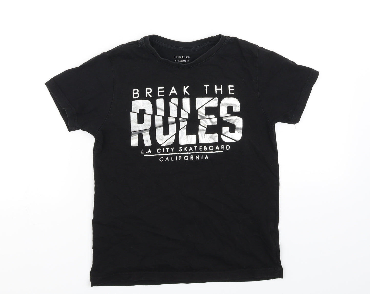 Primark Boys Black   Basic T-Shirt Size 9-10 Years