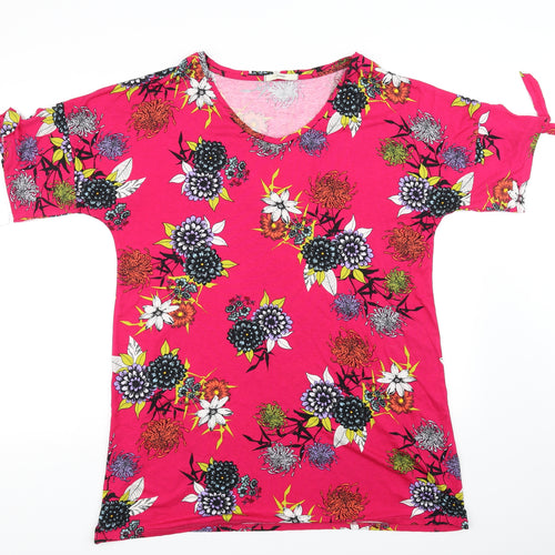 George Womens Red Floral  Basic T-Shirt Size 18
