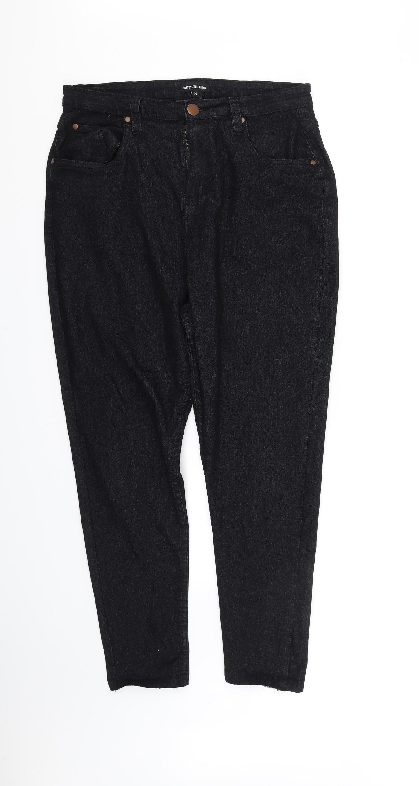 pretty littl thing Womens Black   Trousers  Size 14 L32 in