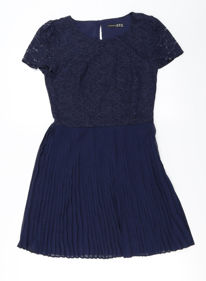 Atmosphere Womens Blue A-Line Size 8