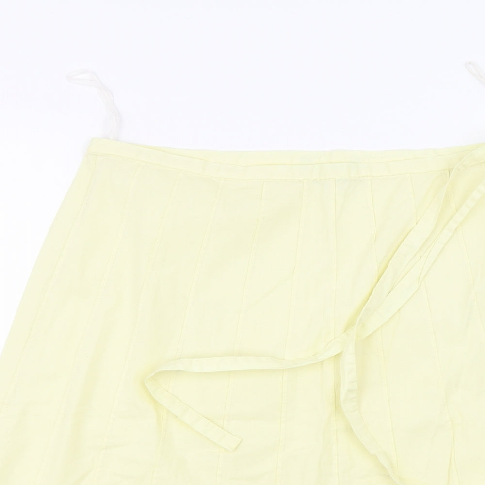 Jane Norman Womens Yellow   A-Line Skirt Size 10