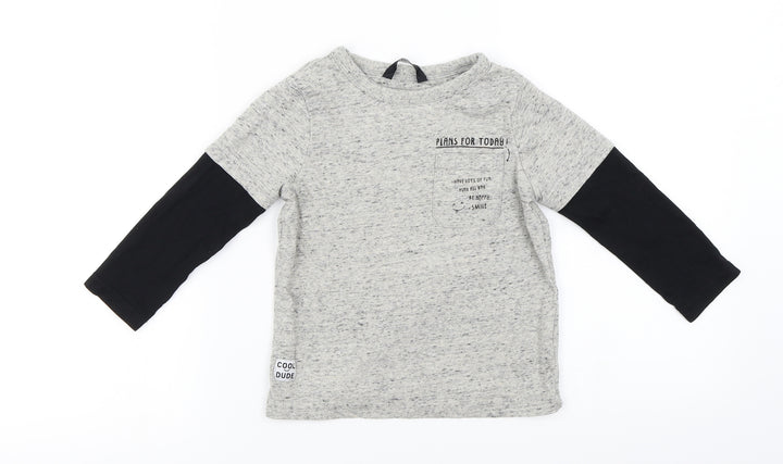 George Boys Grey Basic T-Shirt Size 2-3 Years