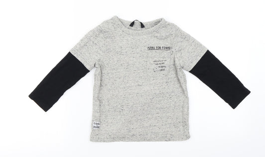 Front view of George boys’ grey basic t-shirt, size 2-3, years