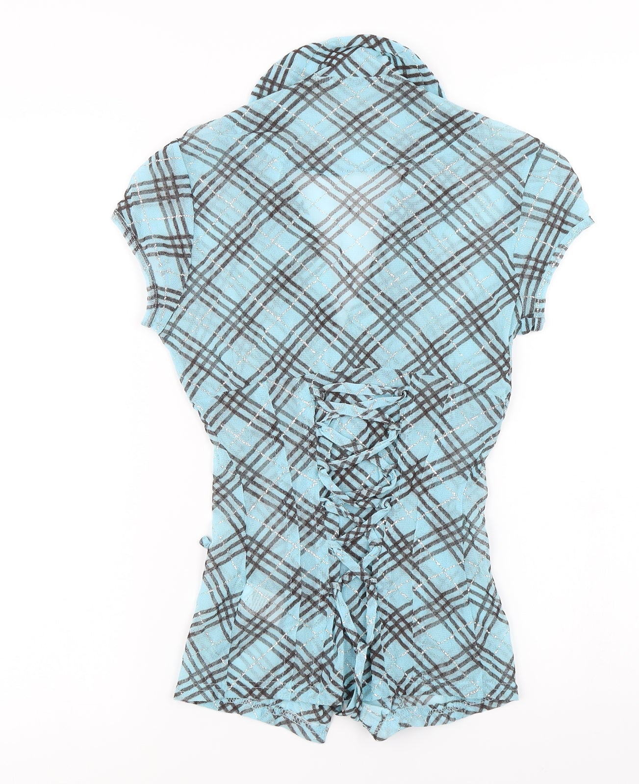 Jane Norman Womens Blue Check  Basic Button-Up Size 12