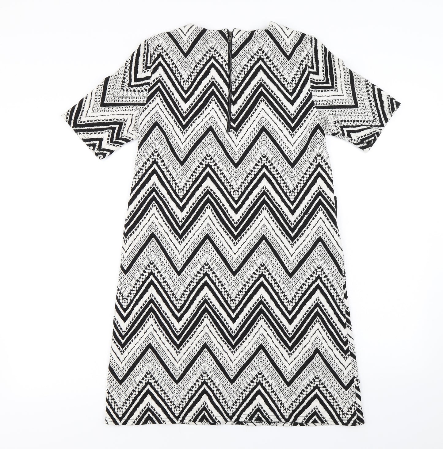 Wallis Womens White Geometric  A-Line  Size 12