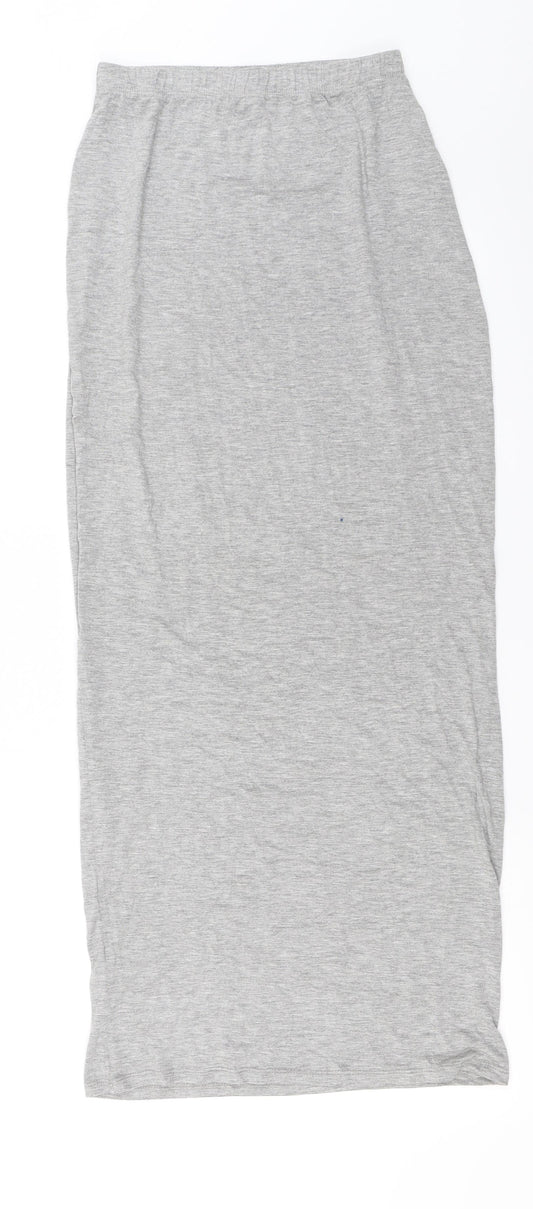 Front view of Atmosphere women’s grey bandage skirt, size UK 12