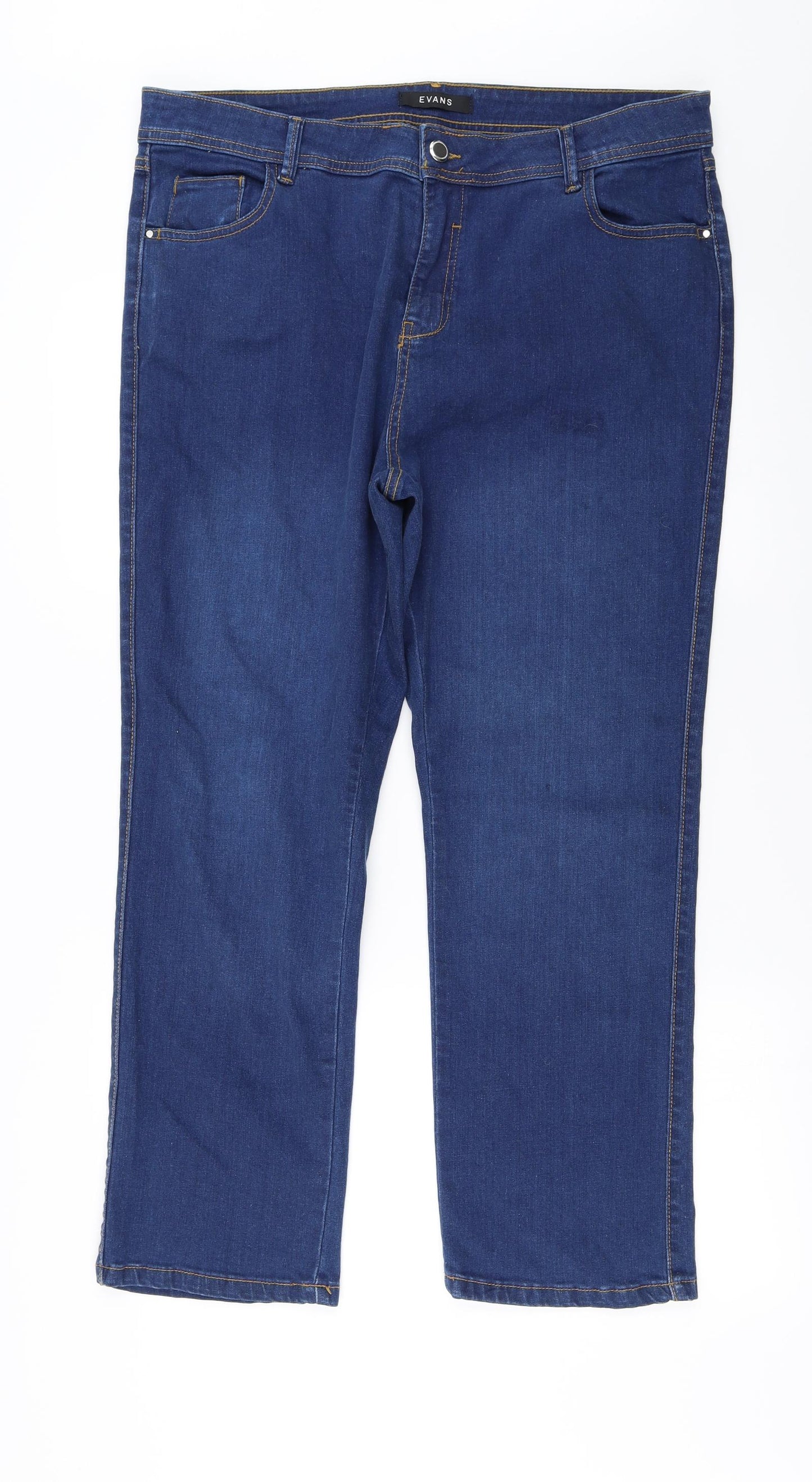 Evans Womens Blue   Straight Jeans Size 20 L26 in