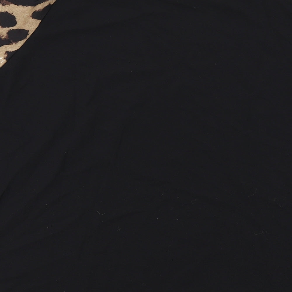 Shein   Womens Black Animal Print  Basic Blouse Size 2XL