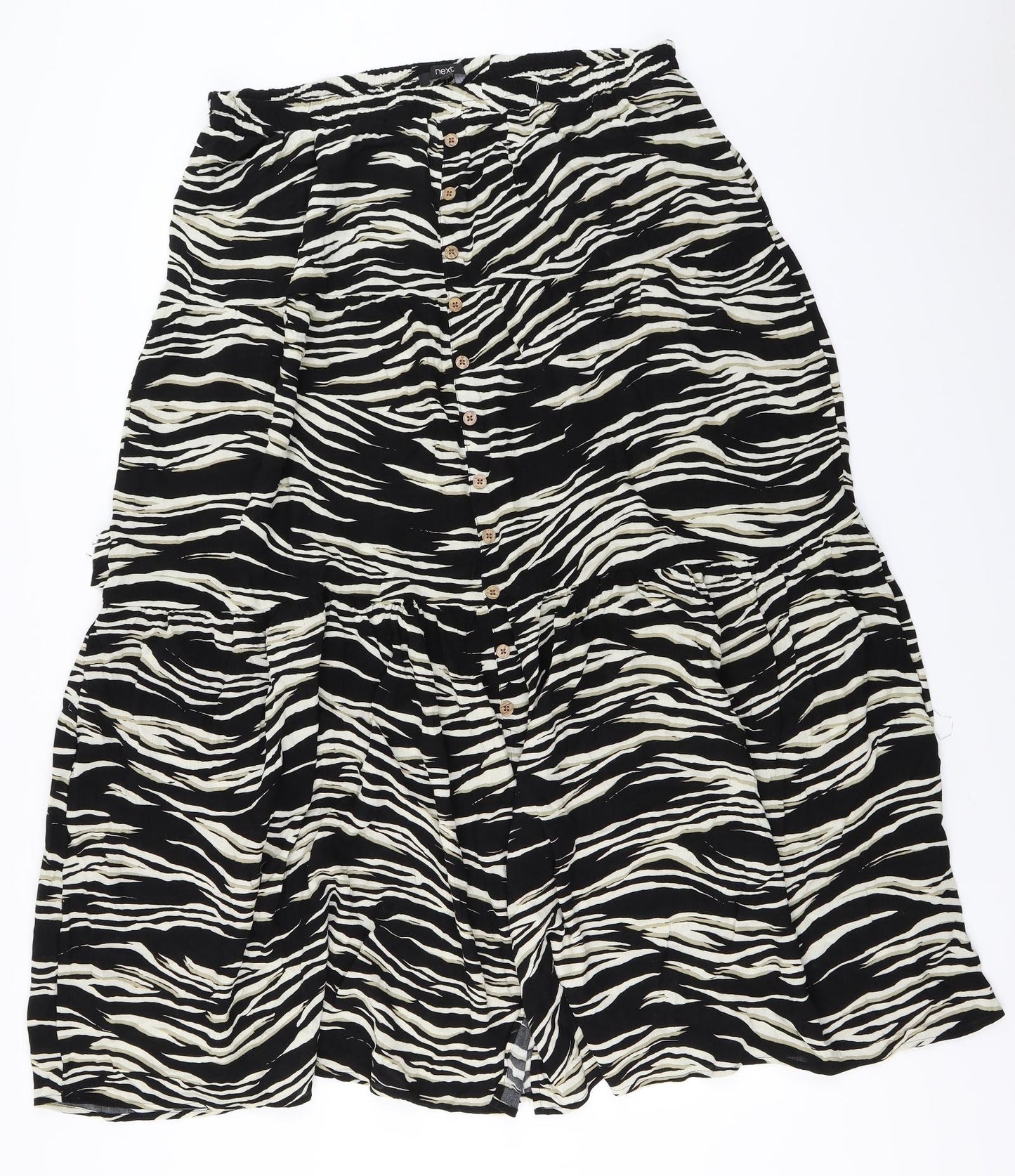 NEXT Womens Black Animal Print  A-Line Skirt Size 18