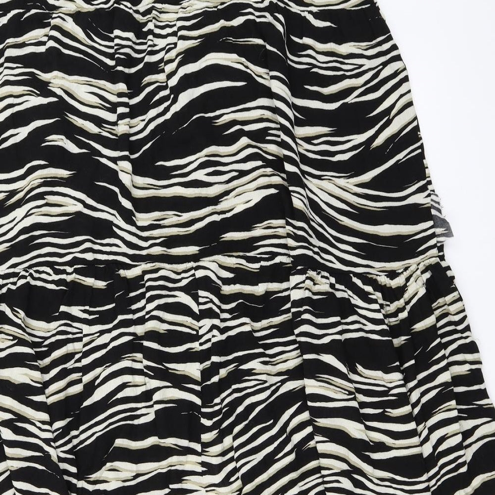 NEXT Womens Black Animal Print  A-Line Skirt Size 18