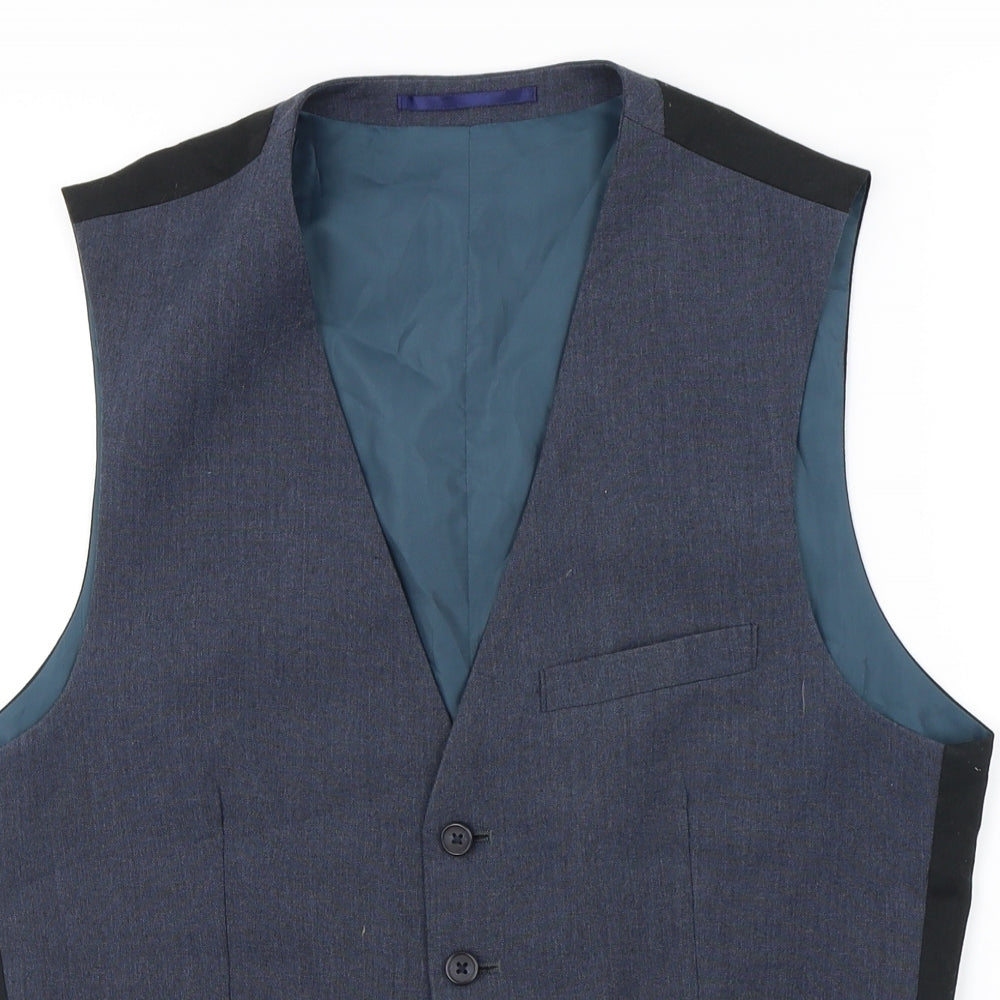 Fellini  Mens Grey   Jacket Suit Waistcoat Size 36