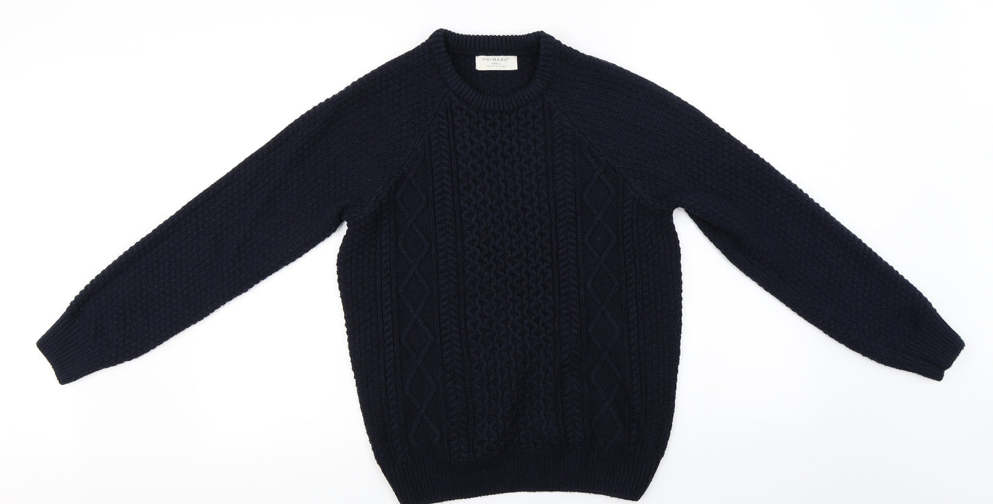 Primark Mens Blue   Pullover Jumper Size S