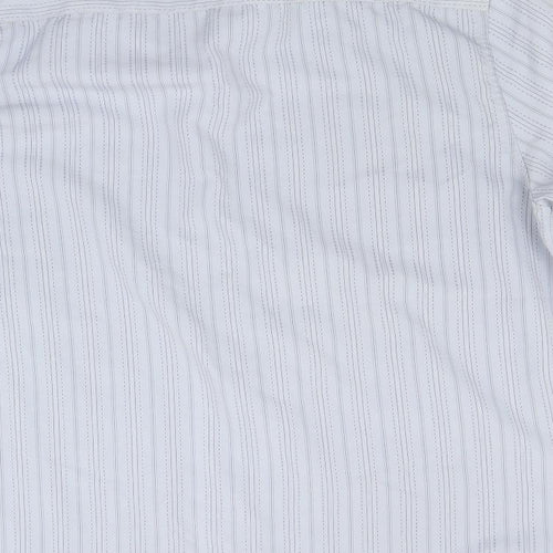 Preworn Mens Blue Striped   Button-Up Size L  - Soft touch
