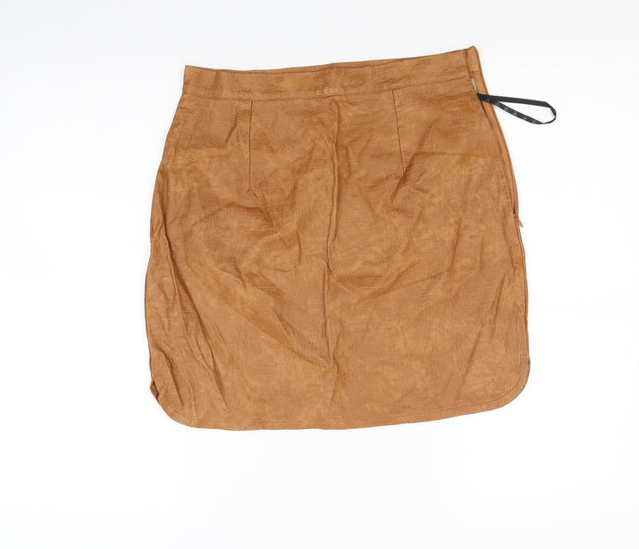 Missguided Womens Brown Mini Skirt Size 10