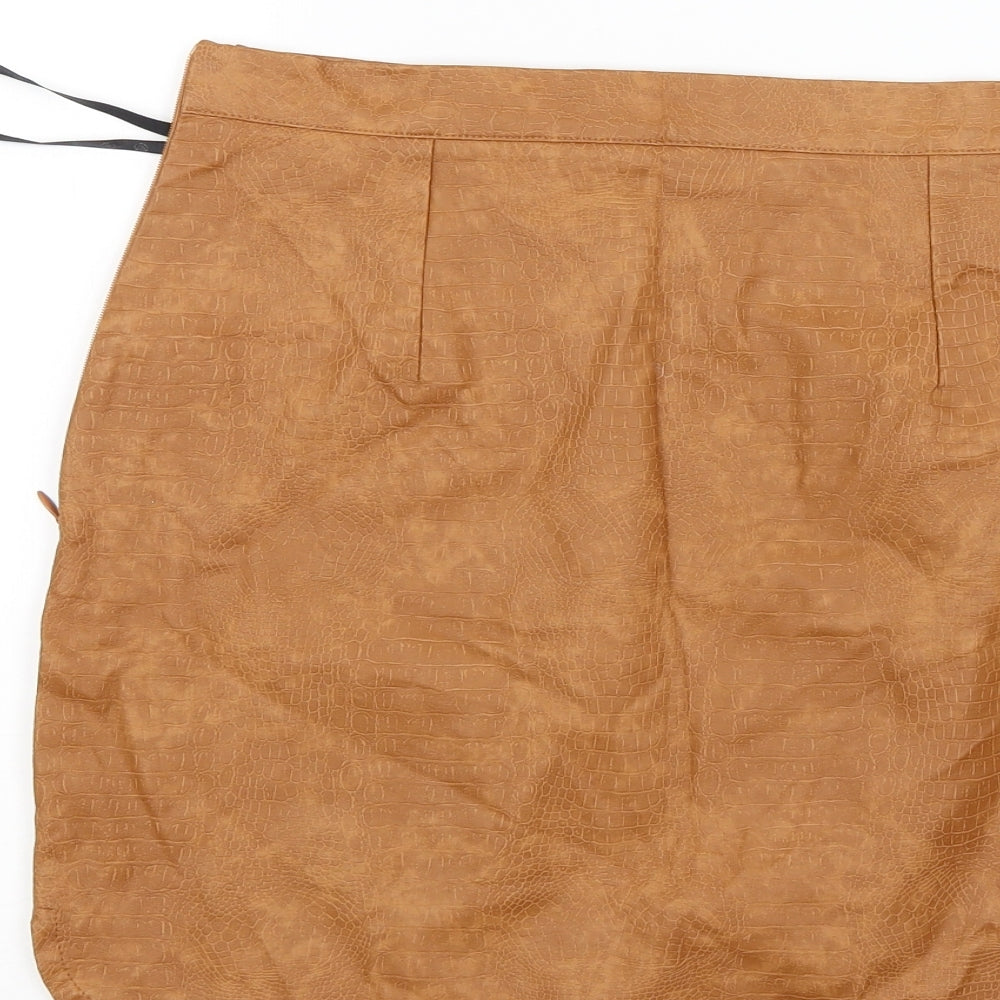 Missguided Womens Brown   Mini Skirt Size 10