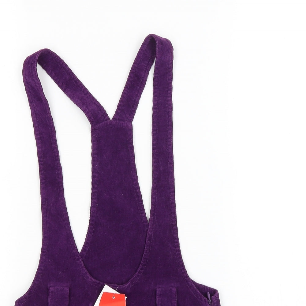 Mixtillo Girls Purple  Corduroy Pinafore/Dungaree Dress  Size 6 Years