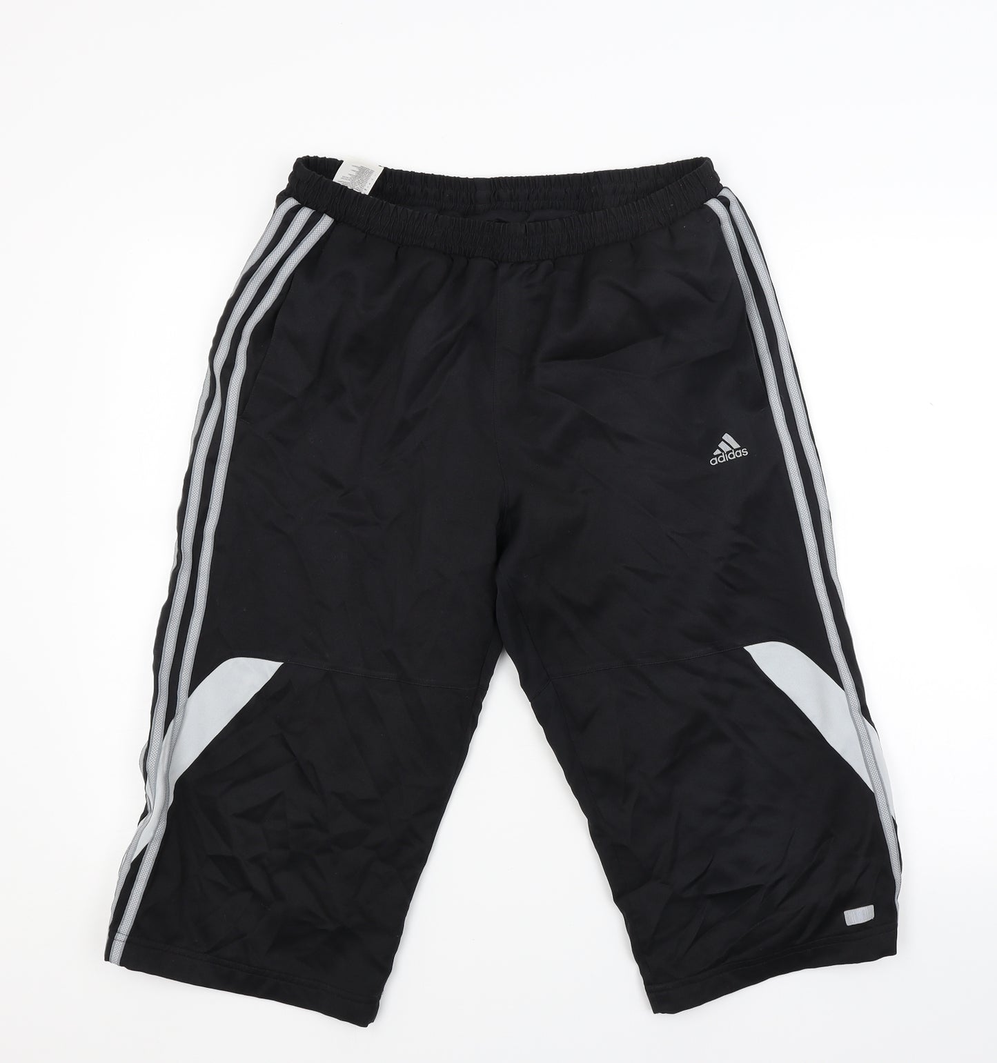 adidas Mens Black Striped  Sweat Shorts Size M