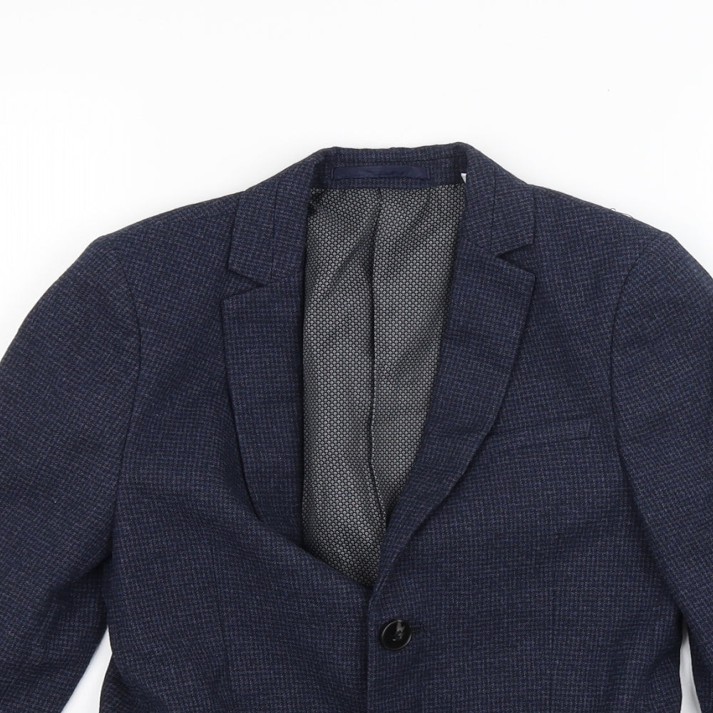Marks and Spencer Boys Blue  Knit Jacket Blazer Size 8-9 Years