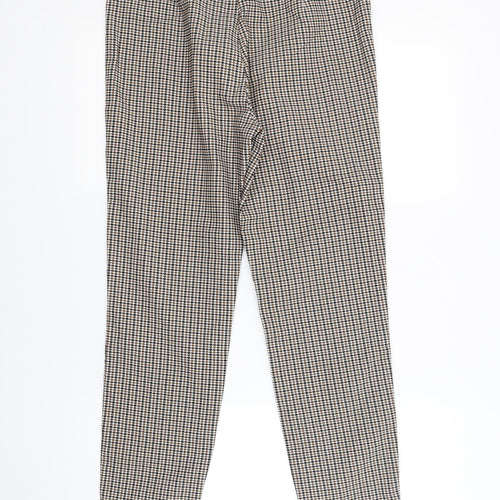 SheIn Womens Brown Houndstooth Knit Jegging Trousers Size 10 L27 in
