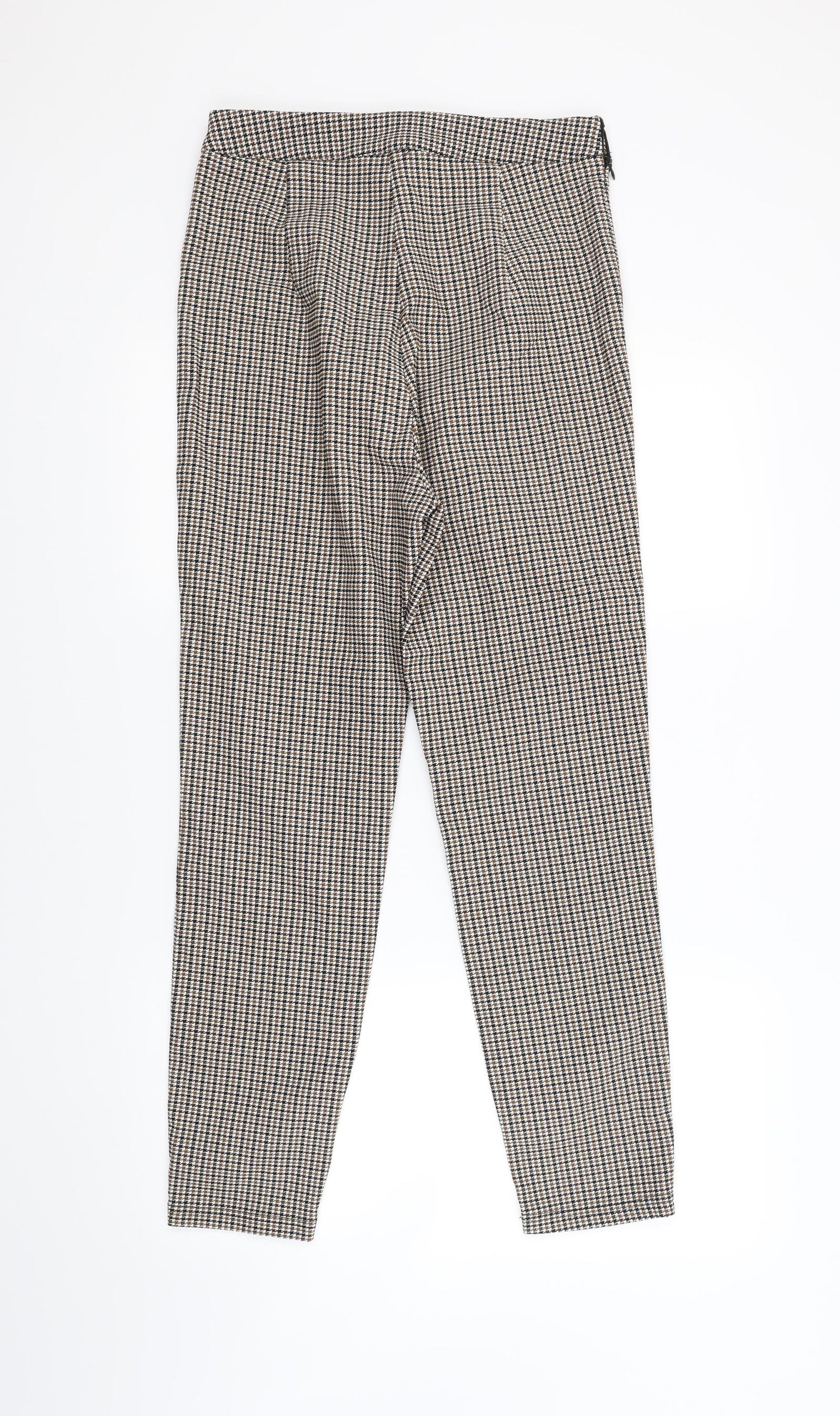SheIn Womens Brown Houndstooth Knit Jegging Trousers Size 10 L27 in