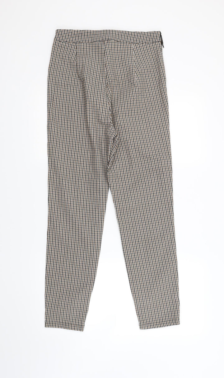 SheIn Womens Brown Houndstooth Knit Jegging Trousers Size 10 L27 in