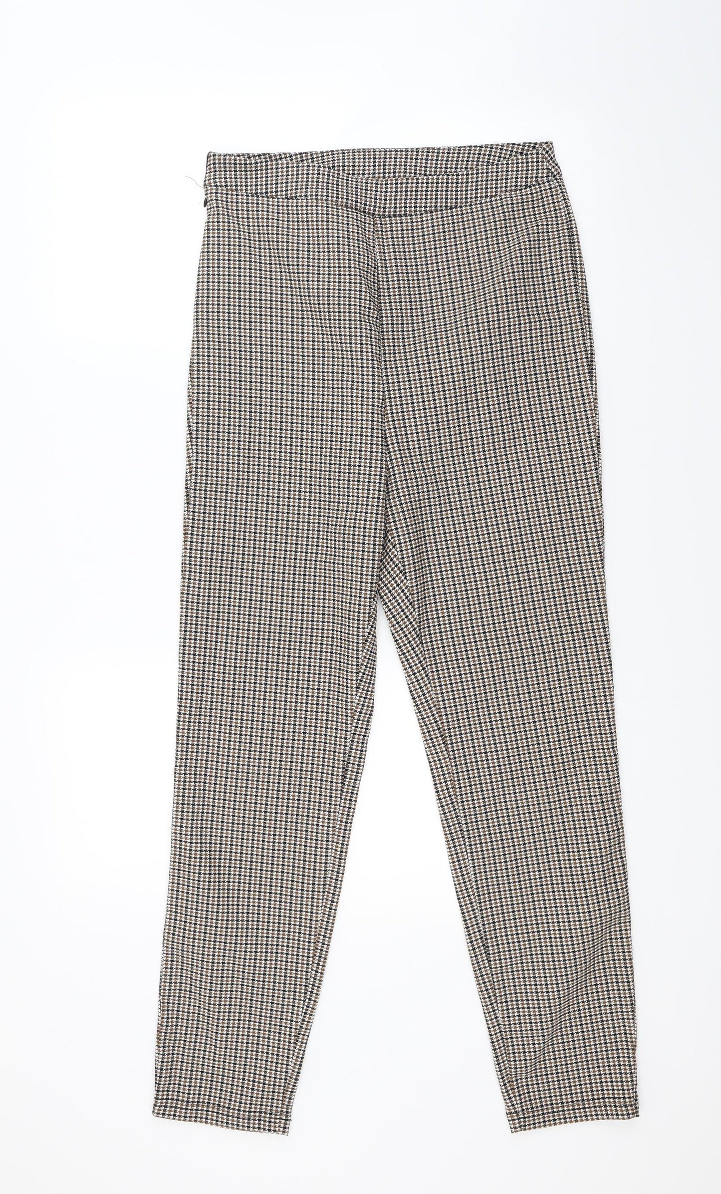 SheIn Womens Brown Houndstooth Knit Jegging Trousers Size 10 L27 in