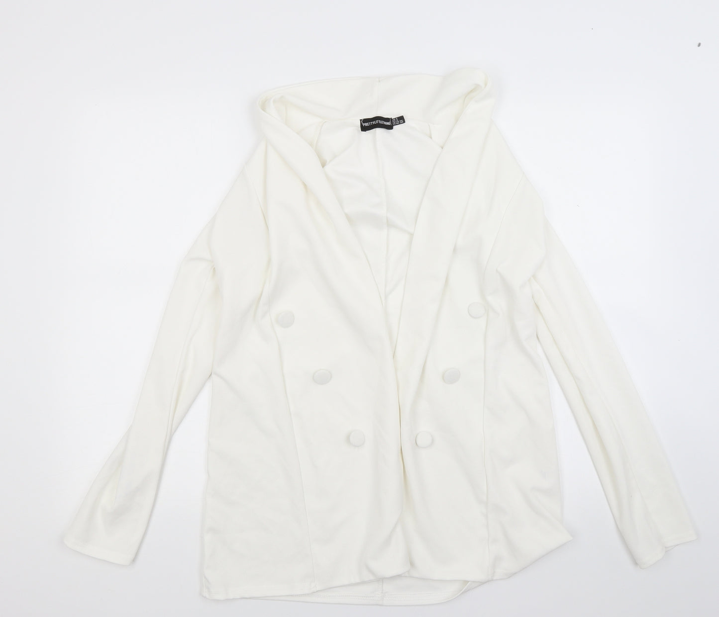 PRETTYLITTLETHING Womens White   Jacket Blazer Size 8