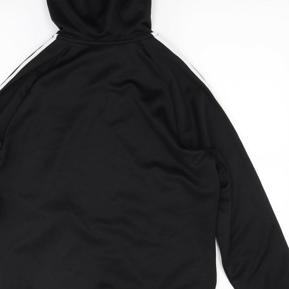 adidas Womens Black Striped  Full Zip Hoodie Size 14