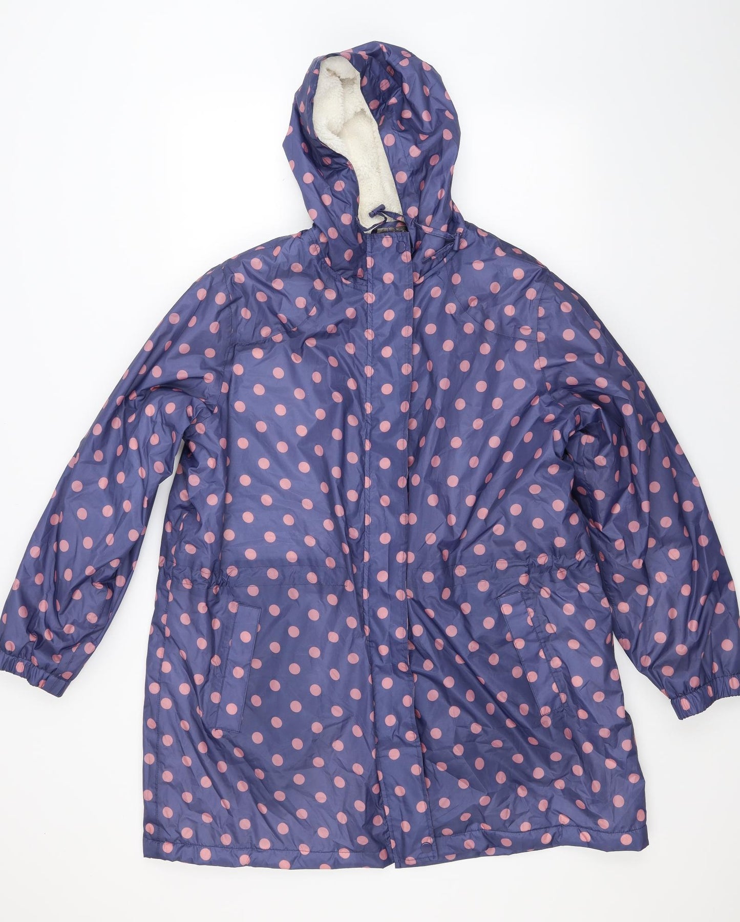 Preworn Womens Purple Polka Dot  Rain Coat Coat Size XL