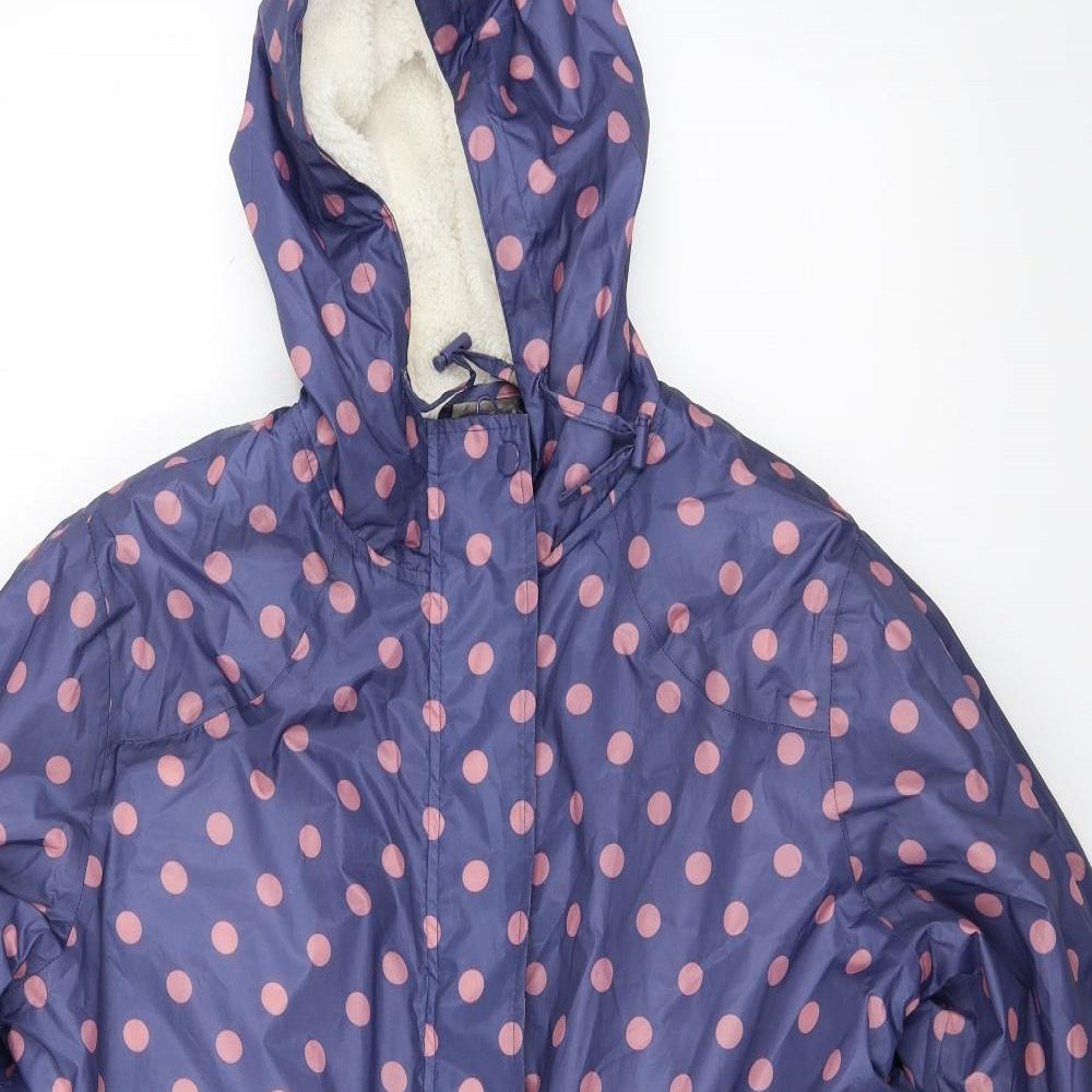 Preworn Womens Purple Polka Dot  Rain Coat Coat Size XL