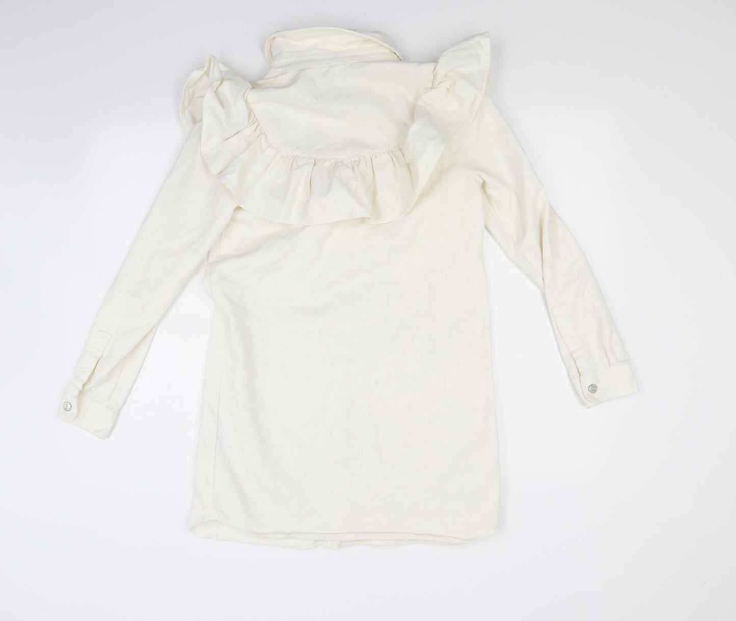 Zara Womens White  Denim Shirt Dress  Size XS