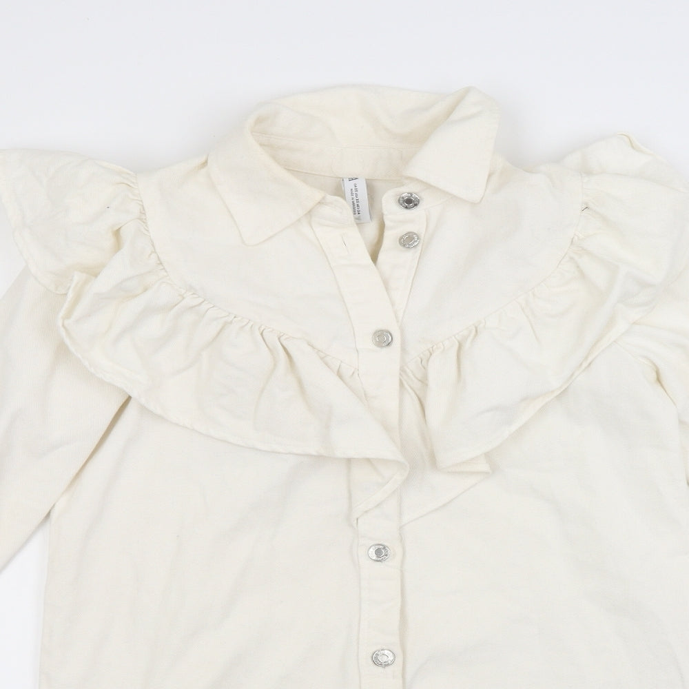 Zara Womens White  Denim Shirt Dress  Size XS