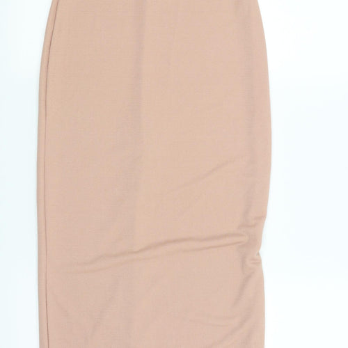 Boohoo Womens Beige   Pencil Dress  Size 8