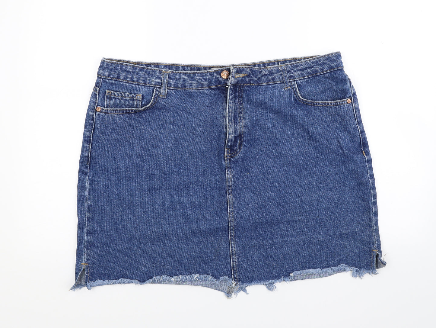 New Look Womens Blue  Denim Mini Skirt Size 18