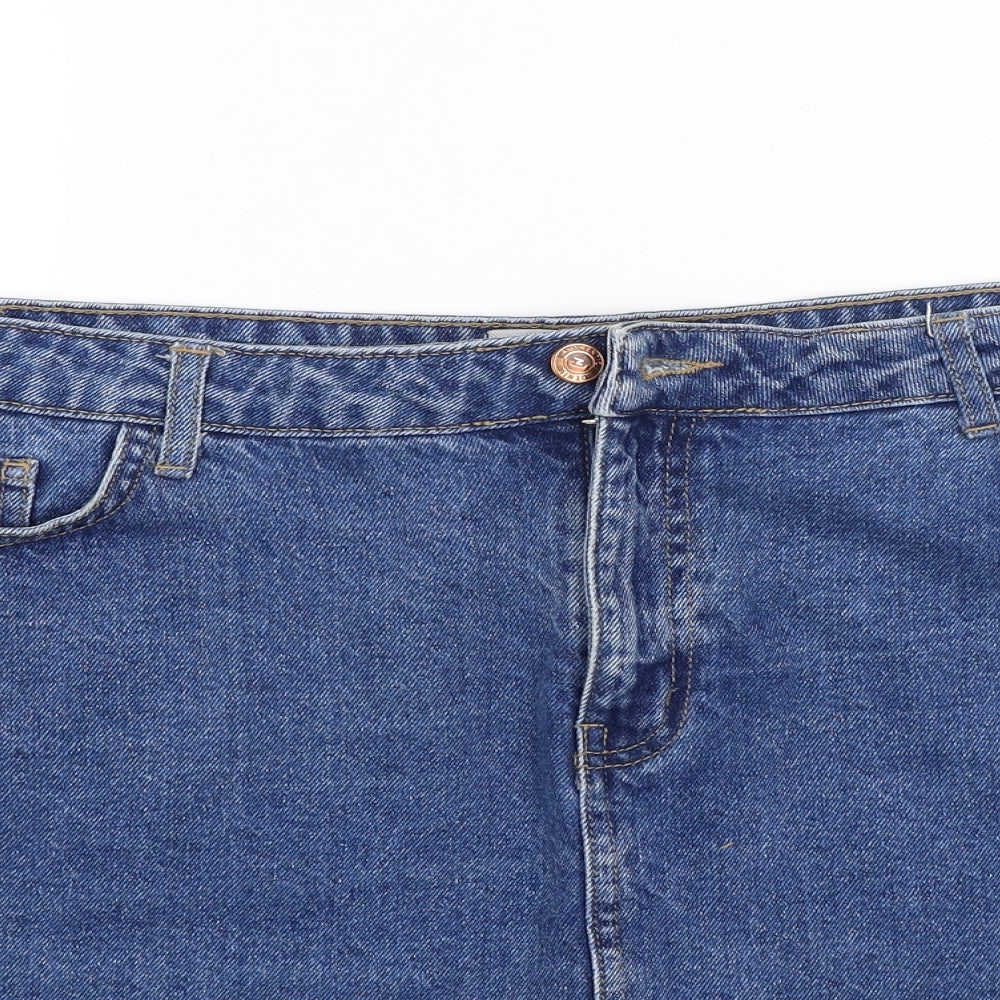 New Look Womens Blue  Denim Mini Skirt Size 18