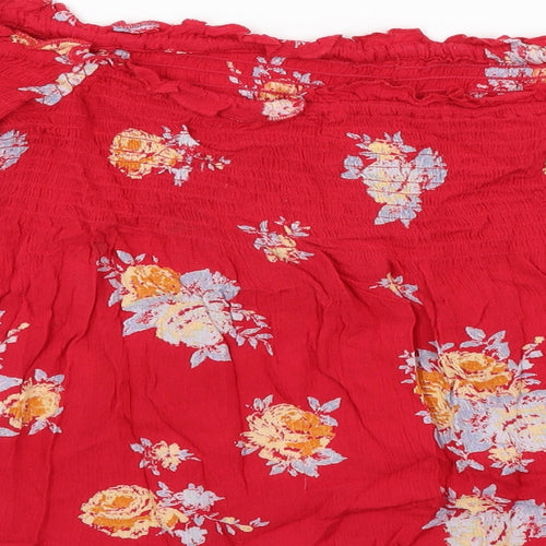 Pins & Needles Womens Red Floral  Basic Blouse Size M