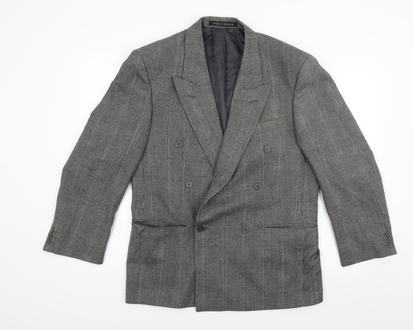 Marks and Spencer Mens Grey Check  Jacket Blazer Size 38