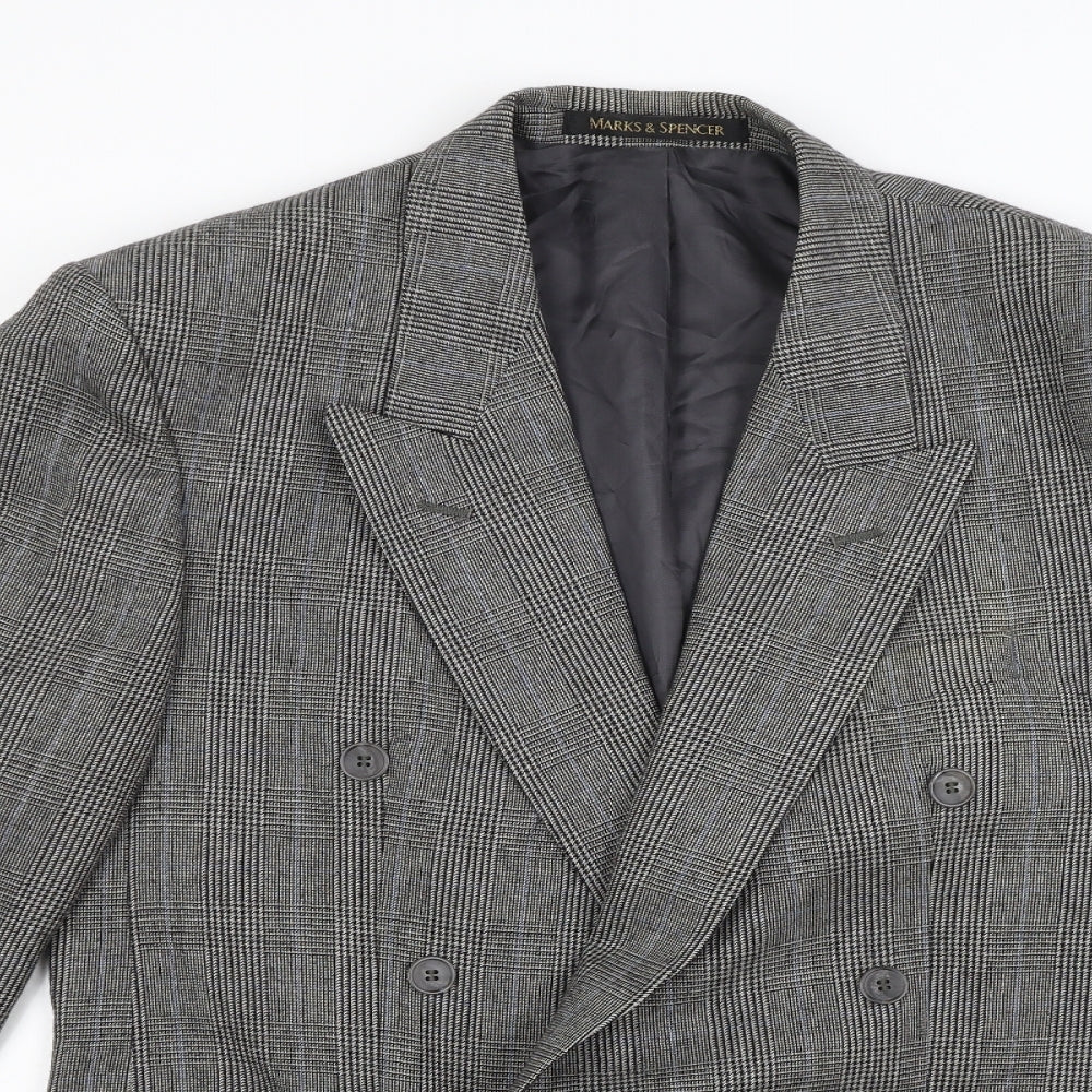 Marks and Spencer Mens Grey Check  Jacket Blazer Size 38