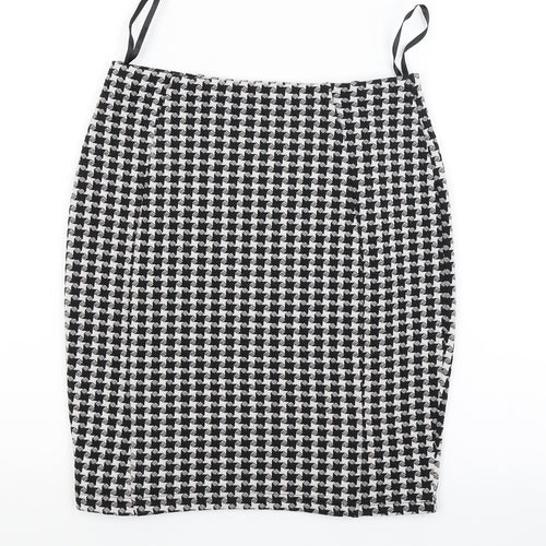 Papaya Womens Grey Check Jersey Mini Skirt Size 8