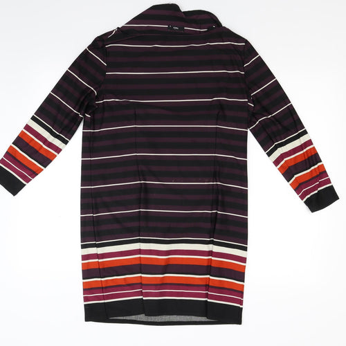 M&Co Womens Purple Striped  A-Line  Size 12